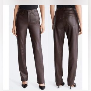Calvin Klein Faux Leather Pants, Size 0.